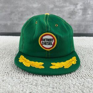 Vintage Detroit Diesel Snapback Trucker Hat OSFA Cap Patch Wings Green